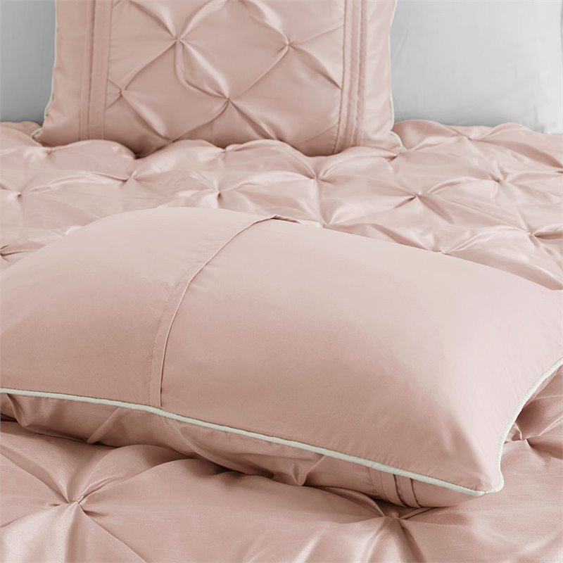 Madison Park Essentials Joella 24-Piece Polyester Tufted Comforter Set in Pink