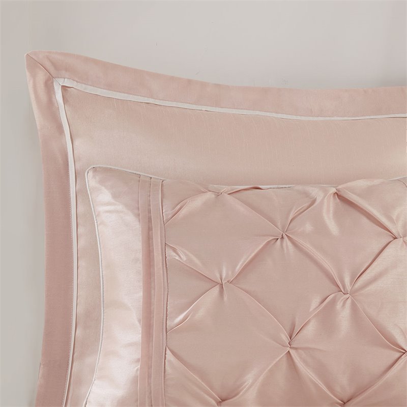 Madison Park Essentials Joella 24-Piece Polyester Tufted Comforter Set in Pink