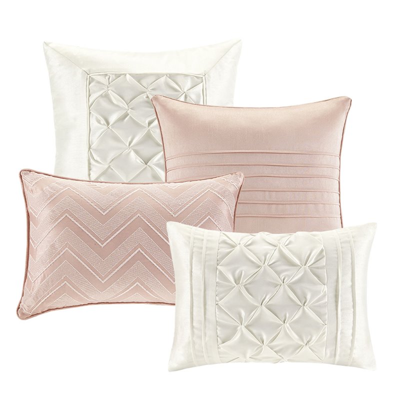 Madison Park Essentials Joella 24-Piece Polyester Tufted Comforter Set in Pink