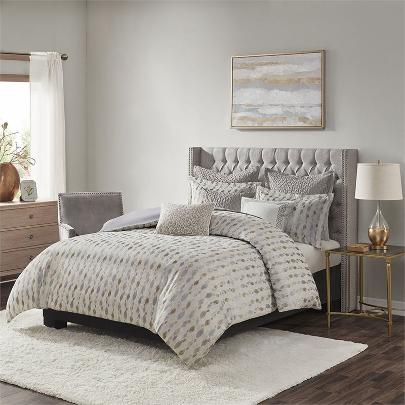 Madison Park Signature Sanctuary 8-Piece Polyester Queen Comforter Set in Beige