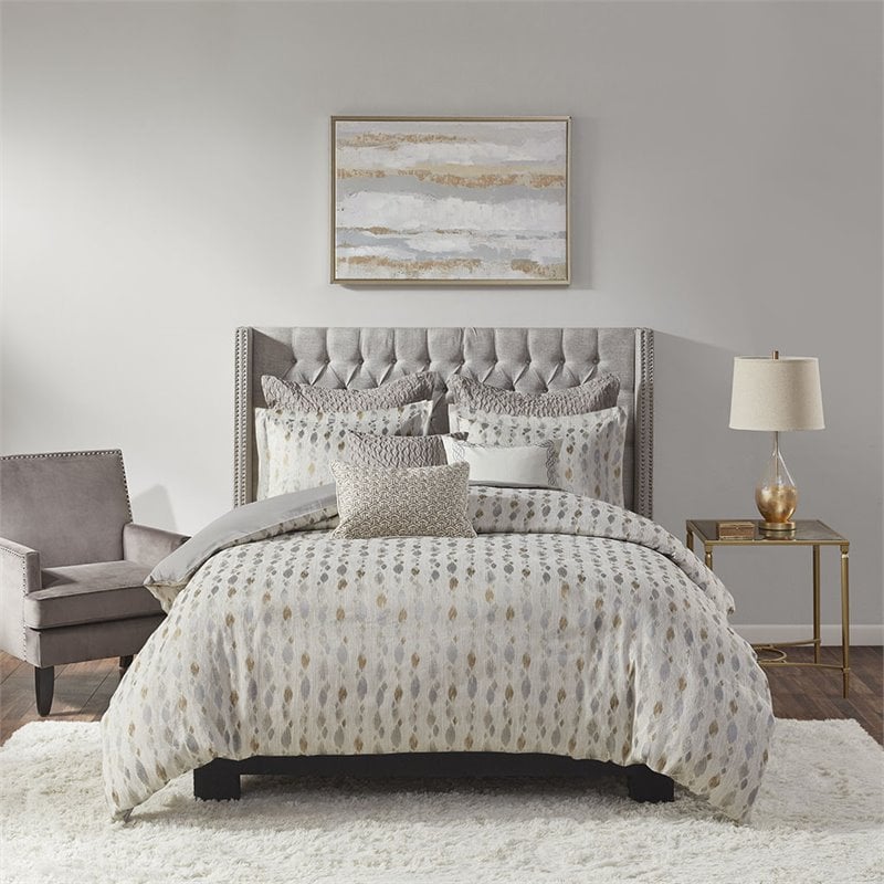 Madison Park Signature Sanctuary 8-Piece Polyester Queen Comforter Set in Beige