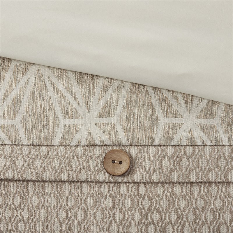 Madison Park Signature Grace 8-Piece Geometric Jacquard Comforter Set in Beige