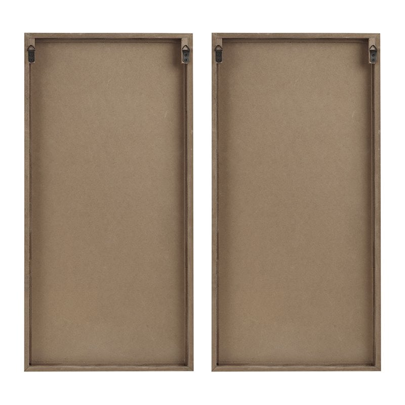 Madison Park Modern MDF Birch Palms Carved Wall Panel in Brown (Set of 2)