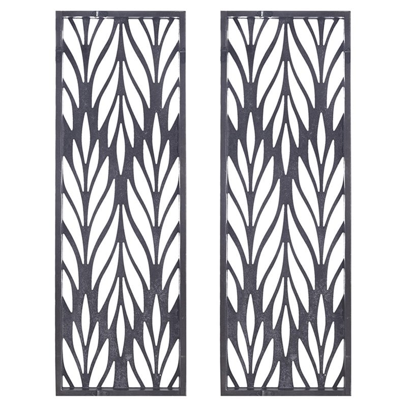 Madison Park Florian 2-Piece Modern Wood Wall Decor in Gray Finish