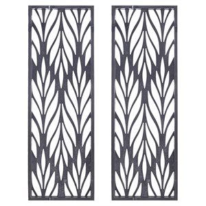 Madison Park Florian 2-Piece Modern Wood Wall Decor in Gray Finish