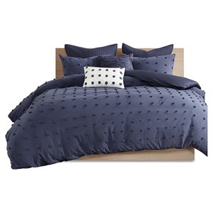 Urban Habitat Brooklyn 5-Piece 100 Percent Cotton Jacquard Comforter Set in Blue