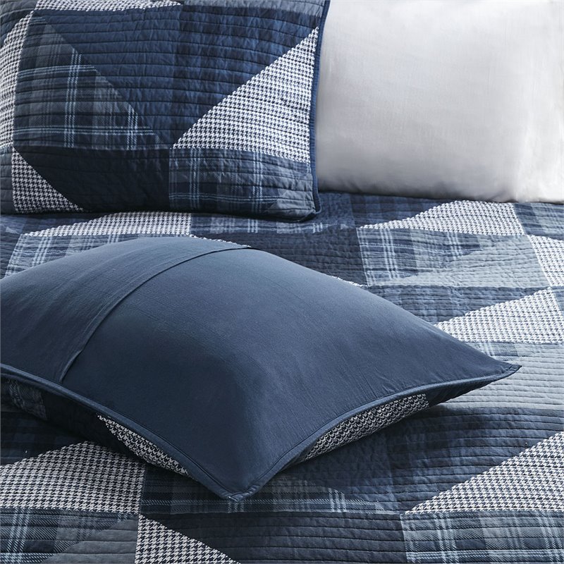 woolrich olsen 100 percent cotton percale printed coverlet mini set in blue