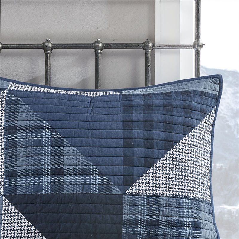 woolrich olsen 100 percent cotton percale printed coverlet mini set in blue