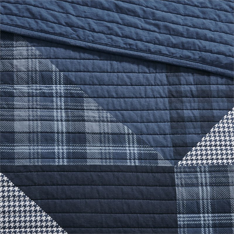 woolrich olsen 100 percent cotton percale printed coverlet mini set in blue