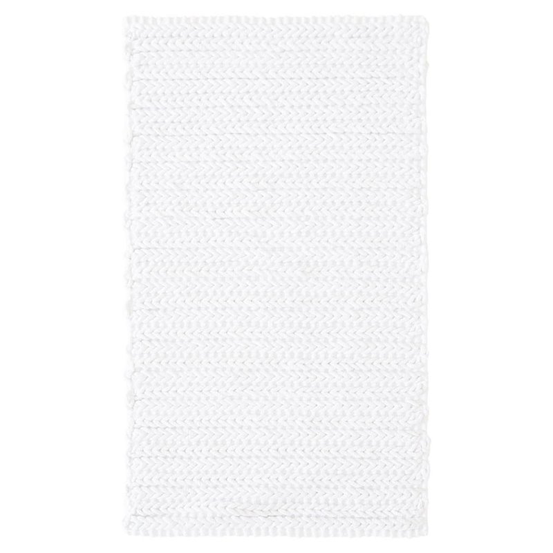 Madison Park Lasso 100 Percent Cotton Yarn Dye Linked In Rug in White