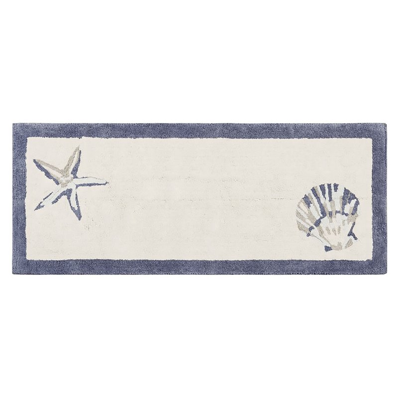 Madison Park Bayside 100 Percent Cotton Tufted Rug in Blue Finish