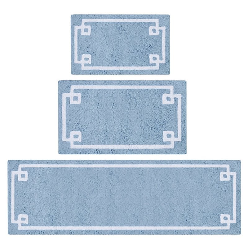 Madison Park Evan 100 Percent Cotton Tufted Bath Rug in Blue Finish