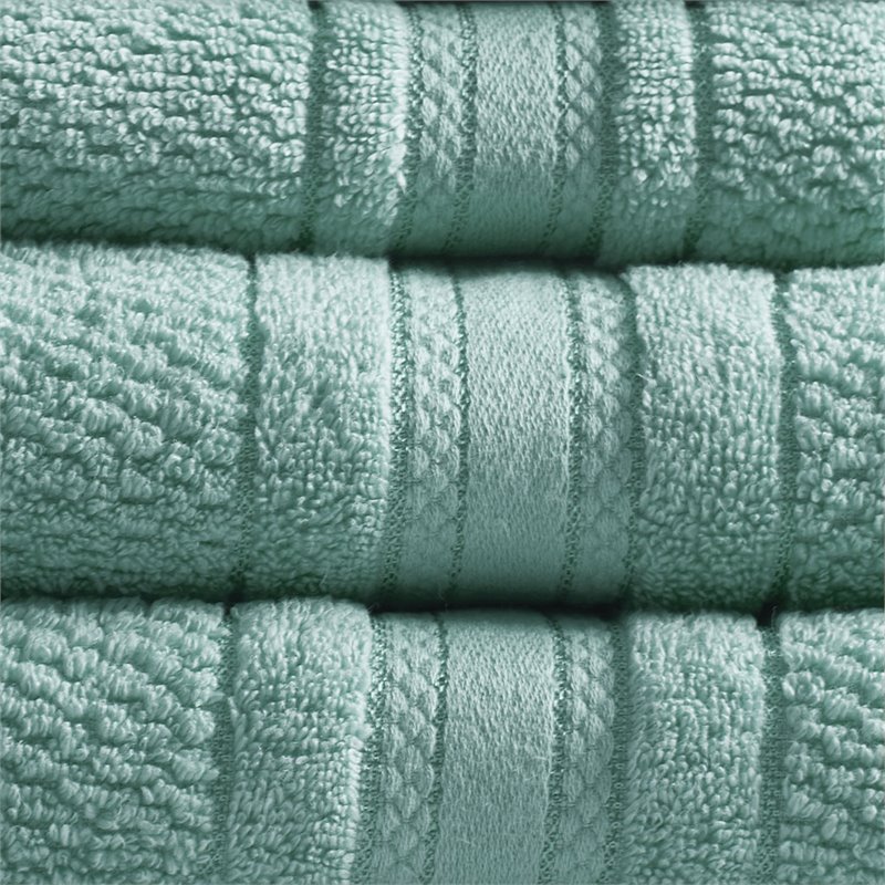 Madison Park Essentials Adrien 6-Piece Cotton Super Soft Towel Set in Teal Blue