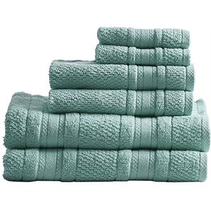 Madison Park Essentials Adrien 6-Piece Cotton Super Soft Towel Set in Teal Blue