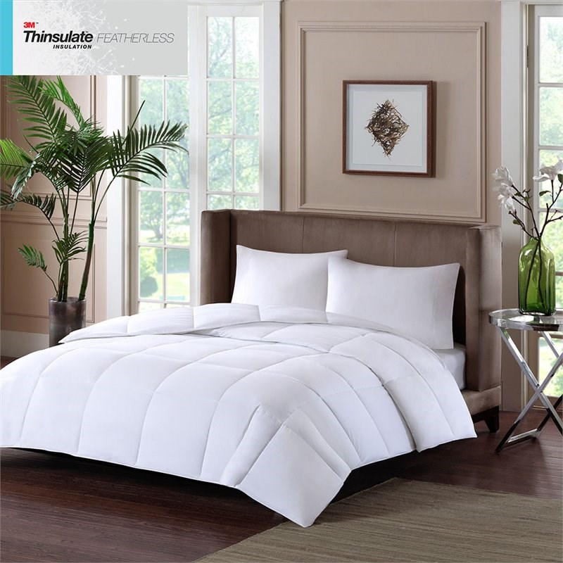 Sleep Philosophy 100 Percent Cotton Sateen Double Insertion Comforter - White