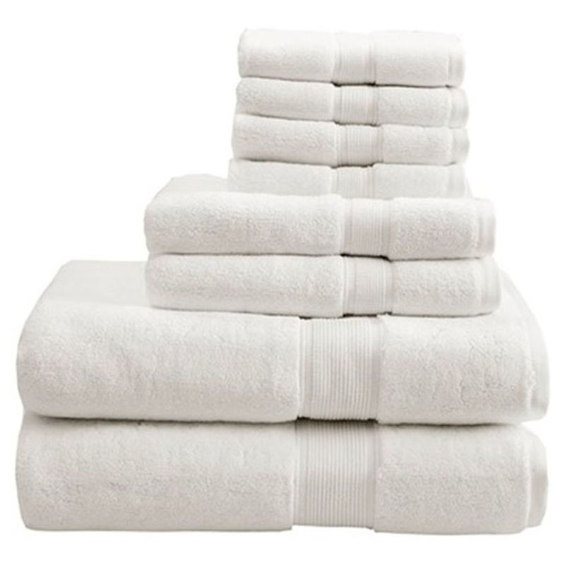 Madison Park Signature 8-Piece 100 Percent Cotton Towel Set in Cream