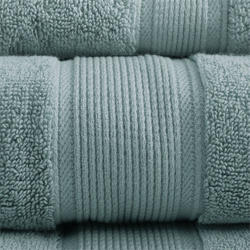 Madison Park Signature 8-Piece 100 Percent Cotton Towel Set in Dusty Green