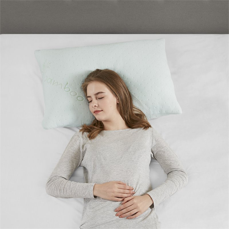 Sleep Philosophy Polyester Rayon Foam Pillow with Bamboo Cover - Ivory