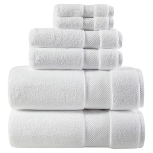 Madison Park Signature Splendor 6-Piece Cotton Towel Set in White