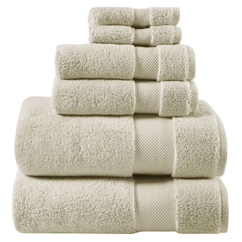 Madison Park Signature Splendor 6-Piece Cotton Towel Set in Taupe Brown