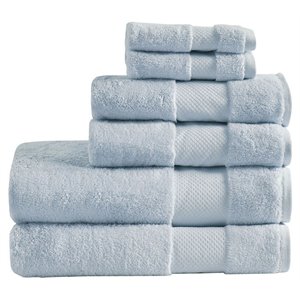 Madison Park Signature 6-Piece Turkish Cotton Bath Towel Set in Light Blue