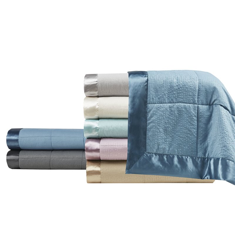 Madison Park Solid Embossed Microfiber Premium Oversized Blanket - Taupe Brown