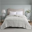 Madison Park Solid Embossed Microfiber Premium Oversized Blanket in Gray
