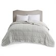 Madison Park Solid Embossed Microfiber Premium Oversized Blanket in Gray