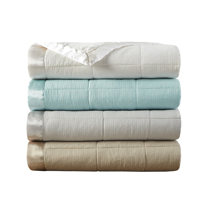 Madison Park Solid Embossed Microfiber Premium Oversized Blanket in Gray