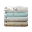 Madison Park Solid Embossed Microfiber Premium Oversized Blanket in Gray