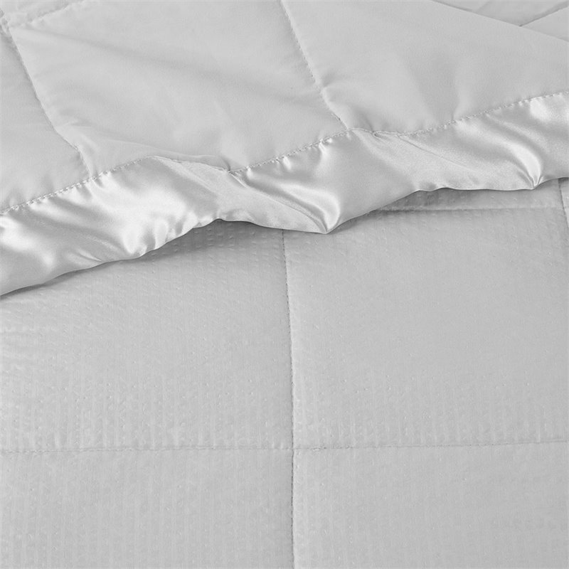 Madison Park Solid Embossed Microfiber Premium Oversized Blanket in Gray