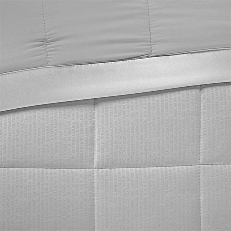 Madison Park Solid Embossed Microfiber Premium Oversized Blanket in Gray