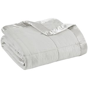 Madison Park Solid Embossed Microfiber Premium Oversized Blanket in Gray