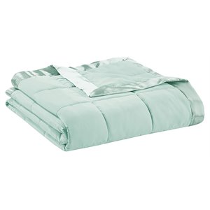 Madison Park Polyester Microfiber Solid Blanket in Seafoam Green
