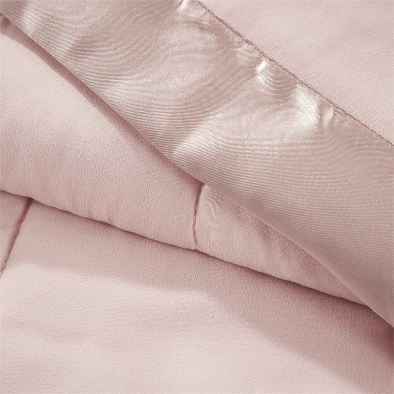 Madison Park Polyester Microfiber Solid Blanket in Blush Pink