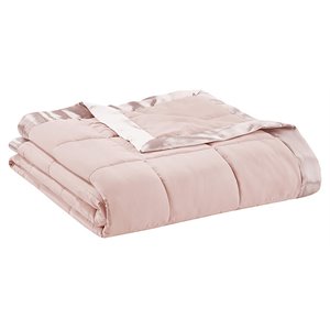 Madison Park Polyester Microfiber Solid Blanket in Blush Pink