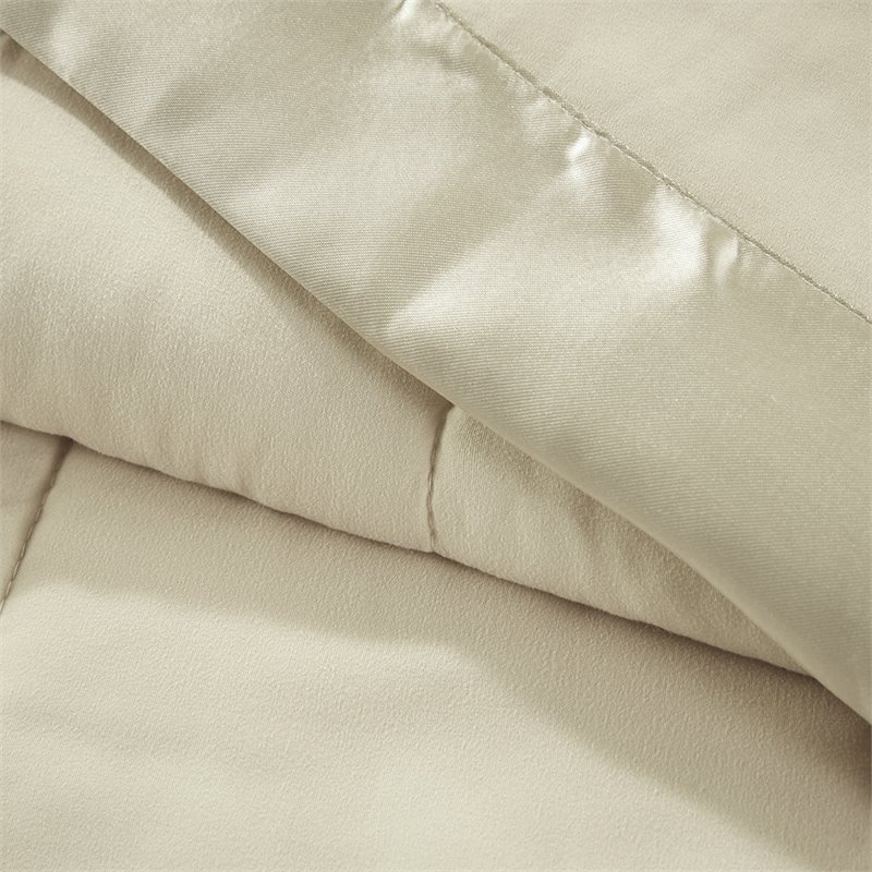 Madison Park Polyester Microfiber 3M Scotchgard Solid Blanket in Ivory