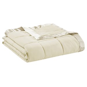 Madison Park Polyester Microfiber 3M Scotchgard Solid Blanket in Ivory