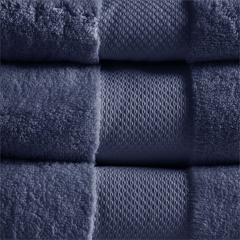 Madison Park Signature 100 Percent Turkish Cotton Towel in Navy