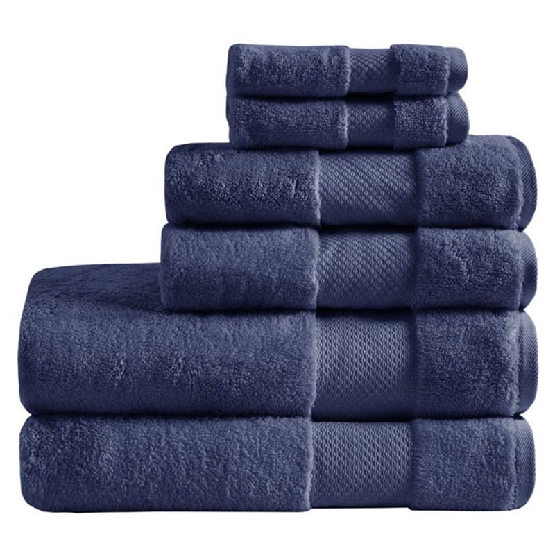 Madison Park Signature 100 Percent Turkish Cotton Towel in Navy