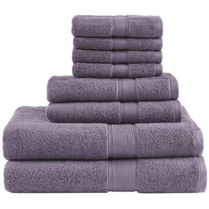 Madison Park Signature 8-Piece Cotton Towel Set in Light Purple
