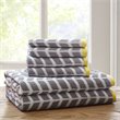 Intelligent Design Nadia 6-Piece Cotton Jacquard Towel Set in Gray