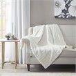Madison Park 100 Percent Polyester Solid Long Faux Fur Throw in Ivory