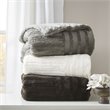 Madison Park 100 Percent Polyester Solid Long Faux Fur Throw in Ivory