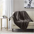 Madison Park 100 Percent Polyester Solid Long Faux Fur Throw in Chocolate