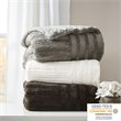 Madison Park 100 Percent Polyester Solid Long Faux Fur Throw in Chocolate