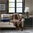 Premier Comfort Polyester Microcord Solid Pieced Corduroy Plush Throw in Gray