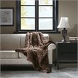 Premier Comfort Polyester Microcord Solid Pieced Corduroy Plush Throw in Brown