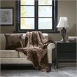 Premier Comfort Polyester Microcord Solid Pieced Corduroy Plush Throw in Brown