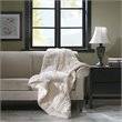 Premier Comfort Polyester Microcord Solid Pieced Corduroy Plush Throw in Ivory